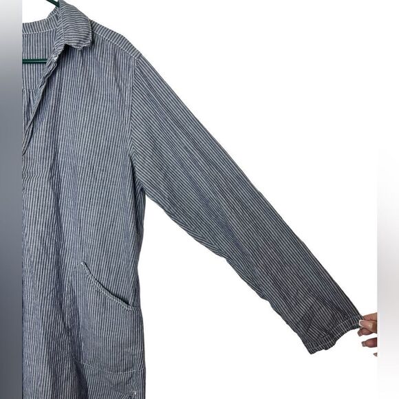 CP Shades Blue/White Striped Teton Lagenlook Tunic Top Size Medium **Flawed** - Picture 6 of 16